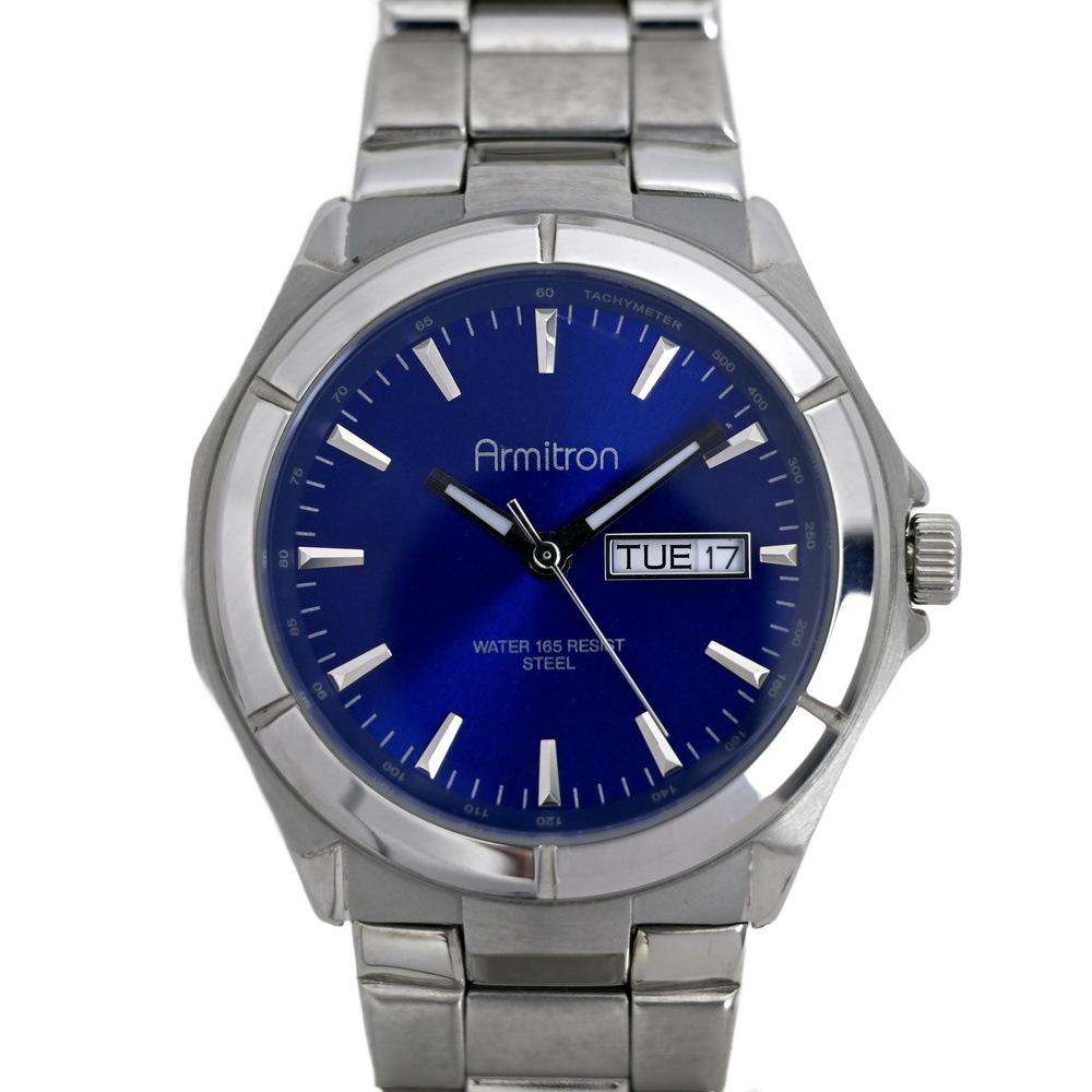 Armitron Men's Blue Dial Water Resistant Stainless Steel Case 40mm